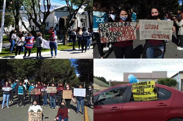 En varias localidades los estudiantes marcharon pidiendo por los actos presenciales de egresados
